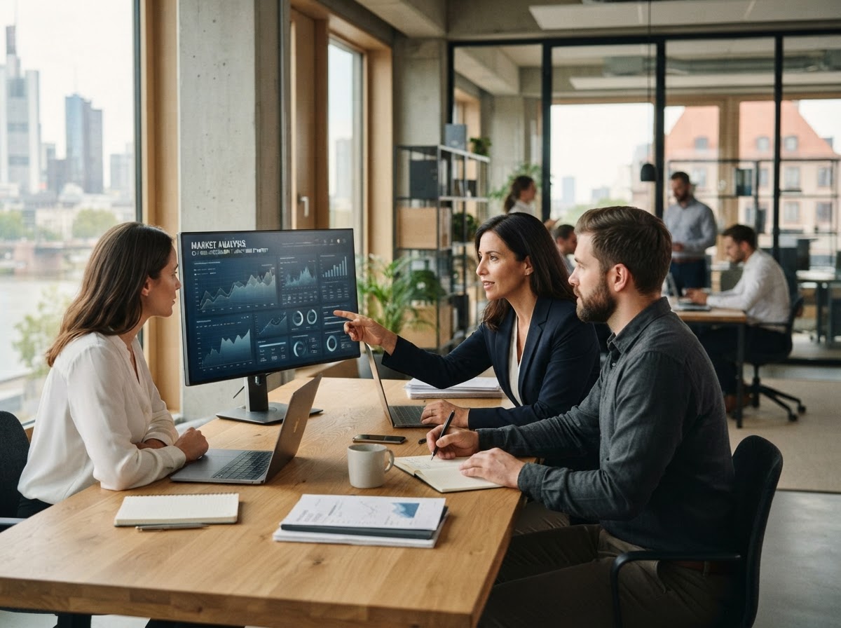 oestefinencio.digital team workspace used for reviewing AI-driven strategy data